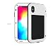 Produktbild Love Mei iPhone XS Max Hülle, Heavy Duty Rüstung Tank Stoßfest Staubdicht Case Hybride Aluminium Metall Stoßfest Cover Fall with Schutzfolie für iPhone XS Max 6.5'' 2018 (iPhone XS Max 6.5'', Weiß)