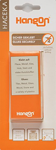 Haceka 1139104 Klebebefestigung "HangOn", Messing, silber, 15 x 15 x 9 cm