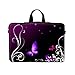 Price comparison product image 17 17.3 inch Laptop Sleeve with Hidden Handle & Eyelets (D Ring Hook) Bag Carrying Case for Macbook, Acer, Asus, Dell, Hp, Sony, Toshiba, and more - Purple Butterfly Design
