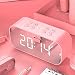 Produktbild Bluetooth-Lautsprecher-Wecker, großer Spiegel, LCD-Display, kabelloser Musik-Player, digitale Zeit und Schlummerfunktion für Hotel, Zuhause, Büro, Schlafzimmer, Reisen, rosa