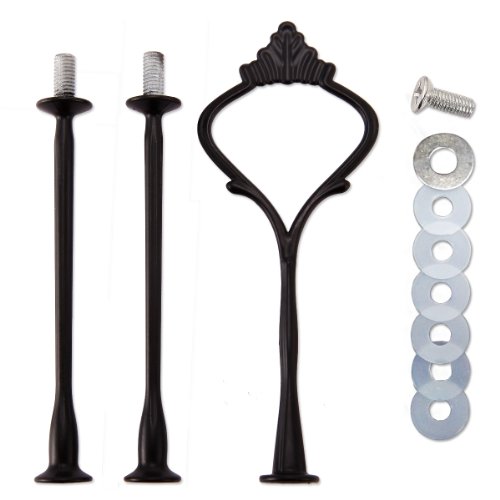 10 Set schwarz Metallstange Mittellochausstech 2 bis 3 Etage für Hochzeitstorte Etagere Tortenständer Tortenhalter Torten - 4