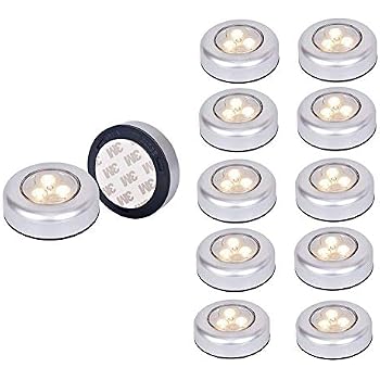 5 Spots LED Autocollants - Alimentation Piles AAA - Éclairage Placard, Escalier, Cuisine - Blanc Froid