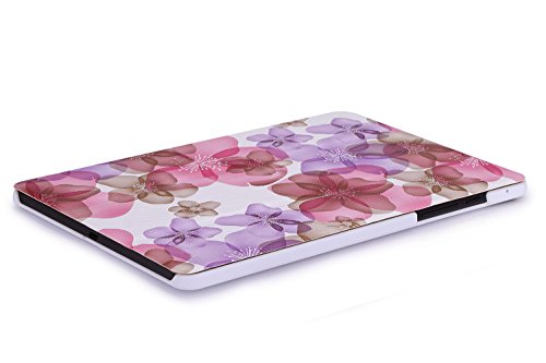 Google Nexus 9 Hülle Case – MoKo Ultra Slim PU Leder Tasche Schutzhülle Lederhülle Smart Cover mit Auto Wake/Sleep Funktion für HTC T1 Google Nexus 9 8.9 Zoll Android 5.0 Tablet-PC,Blumen VIOLETT - 4