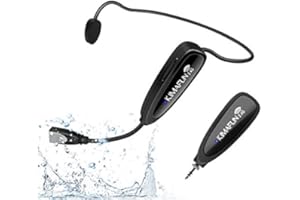 KIMAFUN Microfono Wireless Archetto Fitness 2.4G, Microfono Senza Fili Impermeabile Resistente al Sudore per Istruttore di Fitness, Yoga, Pilates, Spinning, PA, Altoparlante, G100-1