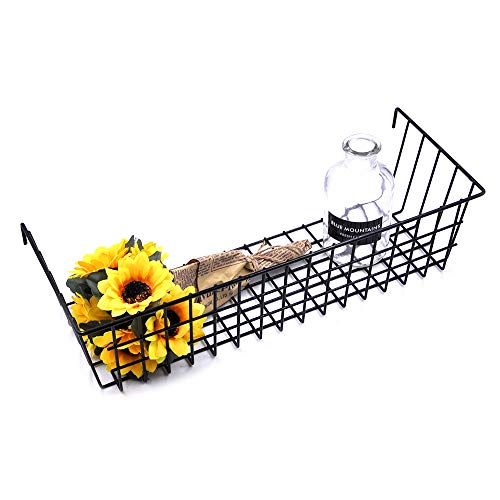 ANZOME en fil métal Panier à suspendre, multifonctions, Creative étagère Porte Plante support mural pour grille de rangement en maille Pots de fleurs Noir avec revêtement