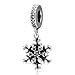 Produktbild soulbead Weihnachten Urlaub Winter Schneeflocke Charm Anhänger 925 Sterling Silber Klar CZ Dangle Bead für Schlange Kette Armband