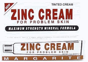 Margarite Cosmetics, Zinc Cream, Maxeimum Strength Mineral Formula, 1 oz (28 g)