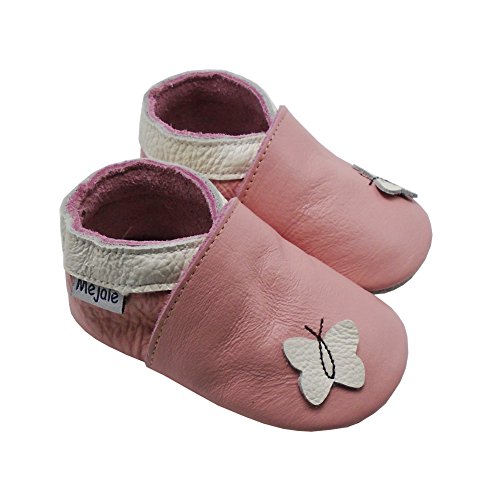 Mejale Weiche Sohle Leder Babyschuhe Lauflernschuhe Krabbelschuhe Kleinkind Kinderschuhe Hausschuhe Karikatur Schmetterling - 3