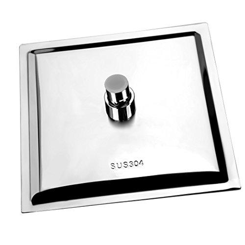 Quadratische Duschkopf Regendusche Regenduschkopf Kopfbrause Regenbrause mit Anti-Kalk-Düsen Edelstahl poliert Spiegeleffekt hochglänzend - 3