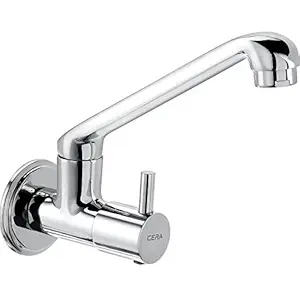 Cera Garnet Quarter Turn Fittings Wall Mounted Sink Cock (Chrome Finish)