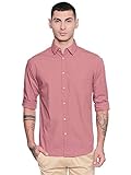 Dennis Lingo Men's Solid Slim Fit Casual Shirt (C301_Dustypink_M_Dustypink_M)