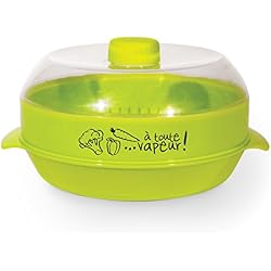 Cuisy KC2154 Cuit Vapeur avec Etage Plastique Gris/Rouge/Vert 24,5 x 21 x 13,5 cm Coloris Aléatoire