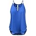 Produktbild MOIKA Damen Tank Top, New Chiffon Frauen Sommer Strand Kreuz Weste Top ärmellose Bluse Casual Tank Lose T-Shirt(XL,Blau)