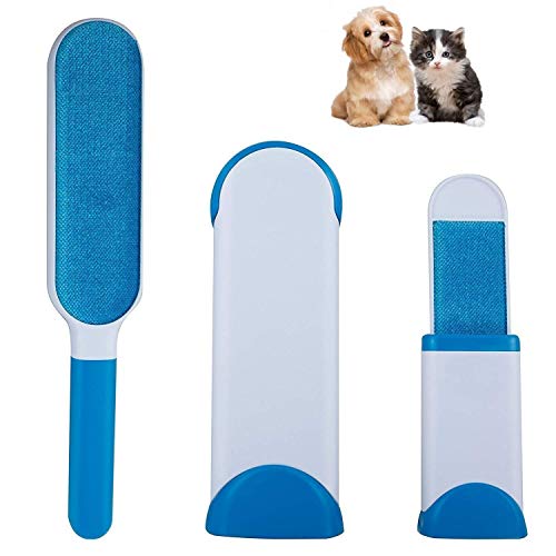 HJ Stay Real Spazzola Animali Domestici, per la rimozione di Pelucchi e peli Riutilizzabile, 3Pcs, Formato Grande e Piccola da Viaggio