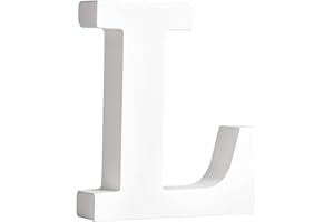 Rayher MDF-Buchstabe L, weiß, 9,7 x 11 cm, Stärke 2 cm, 3D-Buchstaben Holz, Holz-Buchstaben FSC zertifiziert, 64551102