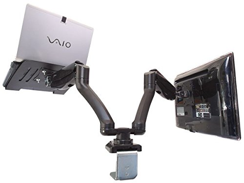 2 Arm Tischhalter und Ablage-Platte Doppel-Arm TV Flatscreen Bildschirm Netbook Notebook Tischhalterung Halter Modell: LT13-IP3B - 5