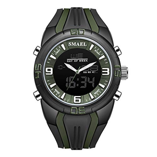 Preisvergleich Produktbild Skryo_ Uhren&Uhrenarmbänder Skryo SMAEL Herrenuhr Dual Time Camouflage Sportuhr LED Digitaluhr (Grün)