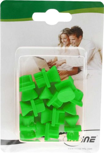 InLine 59942H Staubschutz für RJ45 Buchse (10-er Blister) grün