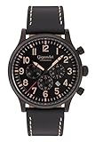 Gigandet Herren-Armbanduhr Sport Chronograph mit Lederarmband schwarz G15-004
