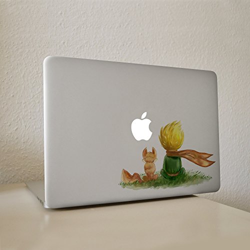 Vati Blätter Removable Der kleine Prinz Vinyl-Aufkleber Aufkleber Haut-Kunst-Schwarz für Apple Macbook Pro Air Mac 13 „15“ Zoll / Unibody 13 „15“ Zoll-Laptop - 2