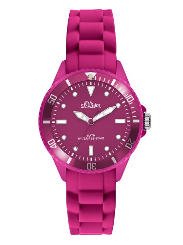 s.Oliver Damen-Armbanduhr Small Size Silikon pink SO-2311-PQ
