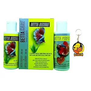 Foodie Puppies Aquatic Remedies Aquatic Remedies Betta Care Twin Pack (Betta Perfect 50 ml + Betta Secure 50 ml) with Free Key Ring (Pack of 1)