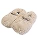 Produktbild Original Hot Sox Wärmehausschuhe Größe L 41-45 / Creme - aufheizbare Hausschuhe Leinsamenfüllung heizbare Körnerpantoffel für Mikrowelle / Ofen Plüsch Mikrowellenhausschuhe