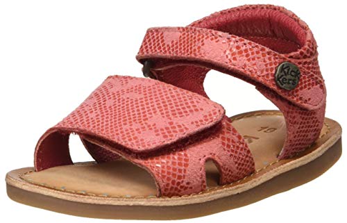 Kickers DIVIMOI, Sandales Bout Ouvert Filles, (Rose Serpent 132), 22 EU