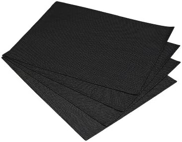 Casual Dining Black Indoor/Outdoor Pack Of 4 Placemats 16in x 12in (40cm x 30cm)