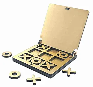 Urban hub Wooden Noughts and Crosses Tic Tac Toe Portable Travel & Pocket Game for Kids and Adults Unique Table/Desk/Floor/Indoor Game Best Gifts for Kids