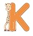 Produktbild Janod Holzbuchstabe- Sofie die Giraffe Alphabet Namensbuchstaben K Kinderzimmer Deko, 6, 4 x 7cm, Orange