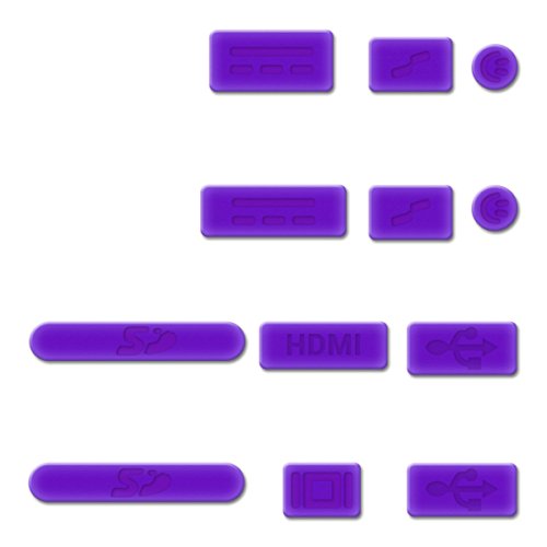 kwmobile 12in1 Set: 12er Staubschutz Set für Apple MacBook Pro 13″ 15″ Retina / Air 11″ 13″ (ab Mitte 2011) – Staubschutz Stecker Zubehör Dust Plug in Violett - 3