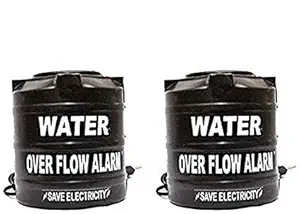 Digway Water over Flow Tank Alarm with Voice Sound (Black) - Pack of 2