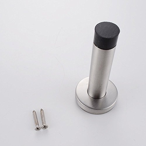 Joyoldelf Edelstahl Türstopper / Wandtürstopper / Türpuffer Wandhalterung mit Gummi Bumper Türhalter mit Hardware Schraube – 2 Pcs - 4