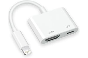 HATUGE Adaptateur Digital AV HDMI, dongle HDMI compatible avec iPhone 14 13 12 11 XS Max XS XR X 8 7 6 5, iPad à HD-TV / Monitor / Projecteur