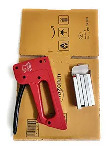 90 Degree Heavy Duty Manual Trigger Gun Tacker Stapler with Handle Lock Down for Wood/Sofa/Insulating/Roofing/Carpenting (Red Kangaro Miles)