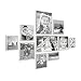 Produktbild PHOTOLINI 10er Set Alu-Bilderrahmen 10x15 bis 21x30 cm Modern Silber Aluminium-Rahmen mit Acrylglas/Bildergalerie / Foto-Collage
