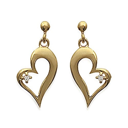Isady - oro Nisha - pendientes para mujer - Pendientes - 18 quilates (750) oro chapado - en forma de corazón
