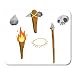 Produktbild Mouse Pads Cartoon Flat Primitive Weapon Savage Club Spear Beads Necklaces of Teeth Torch with Fire The Stone Ax Mouse Pad 7.08 (Lx 8.66 (W) inch for Notebooks,Desktop Computers Office Supplies