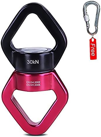 Aluminum Alloy Delta Shape Swivel by UUAT Tree Swing Hooks&amp;Climbing Accessories-The Smoothest, Safest Swing&amp;Hammock Hanging Swivel|Holds Up 2500+ Lbs (Red/Black)