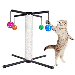 Quad - Ball Cat Scratching Post, Deformable Cat Toys for All Cats, Interactive Cat Toy with Natural Sisal Post, Spare Cat Tree Scratching Scratcher