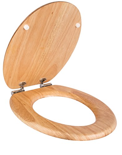 WC-Sitz Venezia Kiefer | Toilettensitz | WC-Brille aus Holz | Soft-Close Absenkautomatik | Metall-Scharnier | Fast-Fix-Schnellbefestigung | Toilettendeckel | Klodeckel | WC Deckel Klobrille - 7