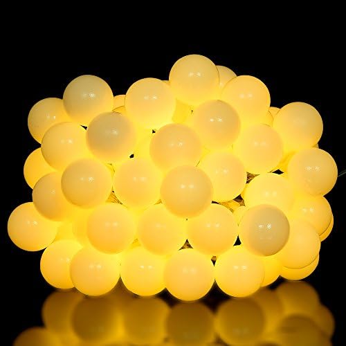 LEDGLE Fairy Light, 7m 50 LEDs Globe String Light, 8 Lighting Modes, Warm White, Wireless Remote Controller, Decorative Light for Christmas Party Birthday Wedding
