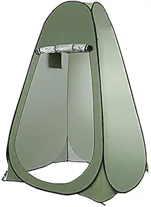 Inditradition Cloth Changing & Toilet Tent for Camping and Hiking (1-Person, 190 cm, Green with Silver Coat Inside)
