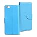 Produktbild iPhone 6S, 6 Tasche Bookstyle Hellblau, PU LEDER Hülle Hellblau, Handyhülle iPhone 6S, 6 Flip Case Wallet, Booklet Cover Brieftasche Etui Schutzhülle mit Kartenfächer, iPhone 6S, 6 (4,7 Zoll (11,9 cm)