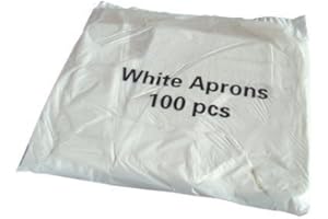 REGAL POLYTHENE Disposable White Flat Pack of 100 Aprons