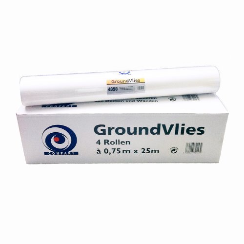 4 Rollen CONPART Basisvlies Malervlies Renoviervlies glattes Vlies 150 g/m² - 0,75 x 25 m (Grundpreis pro m² = 1,33 €)