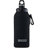 SIGG Neoprene Pouch Black WMB, Moderna custodia portaborraccia per ogni modello di SIGG borraccia con collo largo, pratica cu