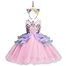 Produktbild OBEEII Mädchen Einhorn Kostüm Cosplay Kleid Party Outfit Kostüm Prinzessin Tutu Rock für Festival Performance Geburtstag Karneval Halloween Fotoshooting für Kinder Jugendliche