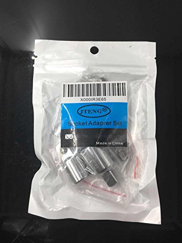 JTENG Akkuschrauber Stecknuss Adapter Steckschlüssel Nuss Set 3-teilig 1/4 3/8 / 1/2 Zoll + Stecknuss Adapter 4-tlg 1/4 auf 3/8 – 3/8 auf 1/4 Zoll – 3/8 auf 1/2 – 1/2 auf 3/8 - 7